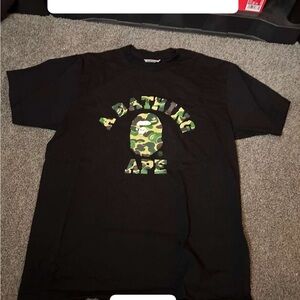 Bape Black Camo Logo Short Sleeve Tee